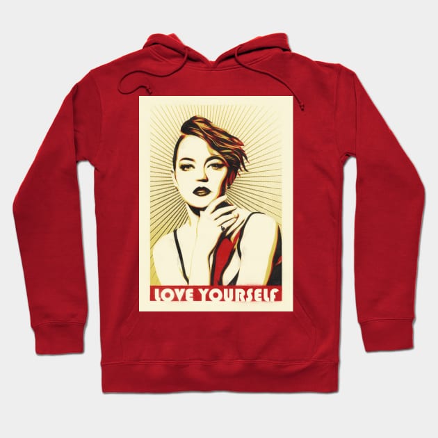 Emma Stone Obey Love Yourself Hoodie by ptc96